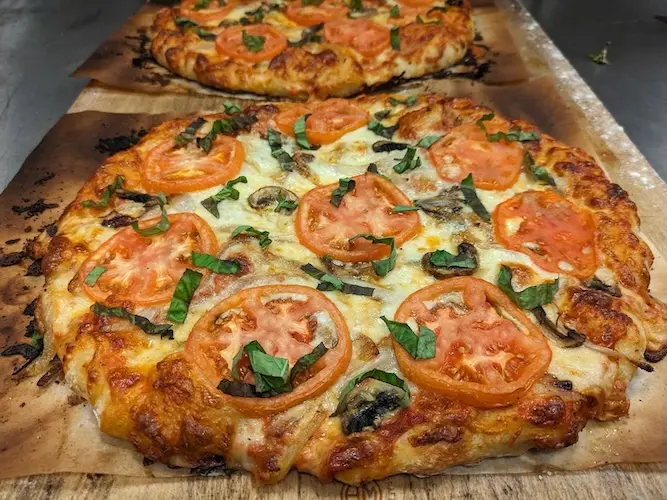 Two pizzas.